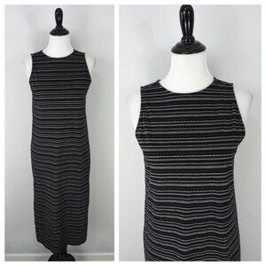 Ann Taylor Loft Striped Twist Midi Sheath Shift Knee Black White Size MP